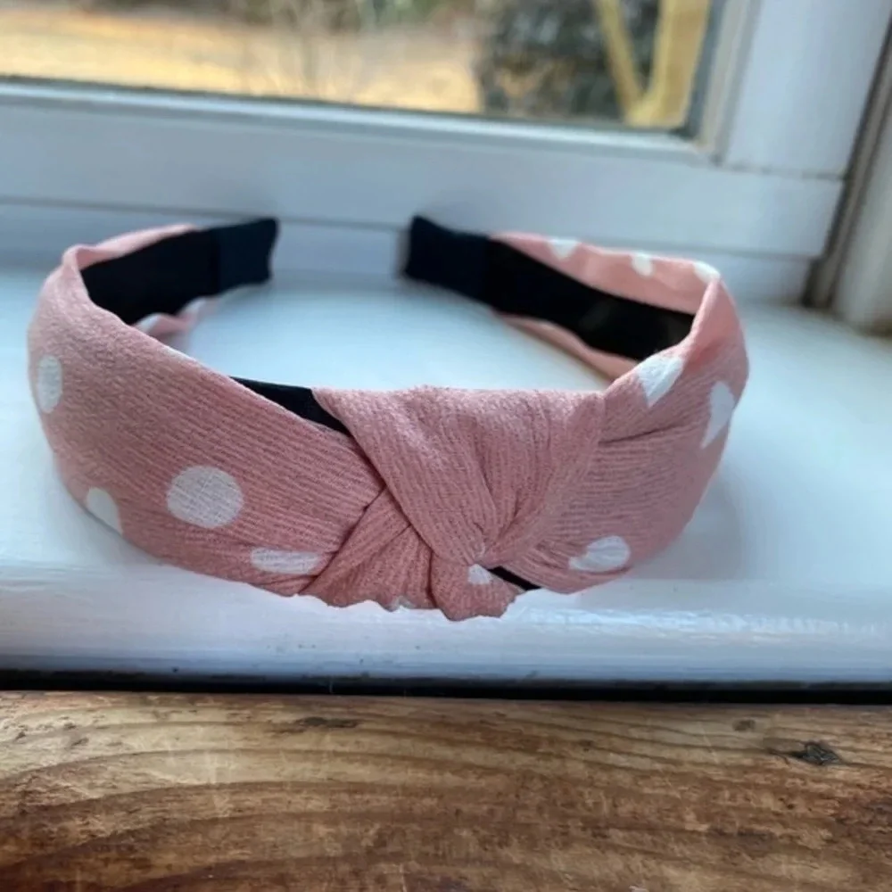 Anthropologie Pink Polk A Dot headband